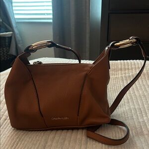 Calvin Klein Tan Leather Shoulder Bag